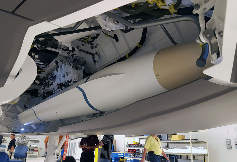 A concept demonstrator of AARGM in the internal weapon bay of a F-35. Photo: Northrop Grumman.