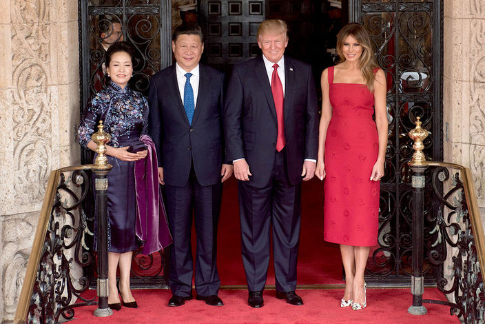 Xi Jinping podczas spotkania z prezydentem Donaldem Trumpem w kwietniu 2017 r.